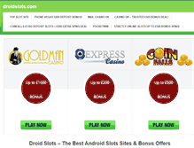 Tablet Screenshot of droidslots.com